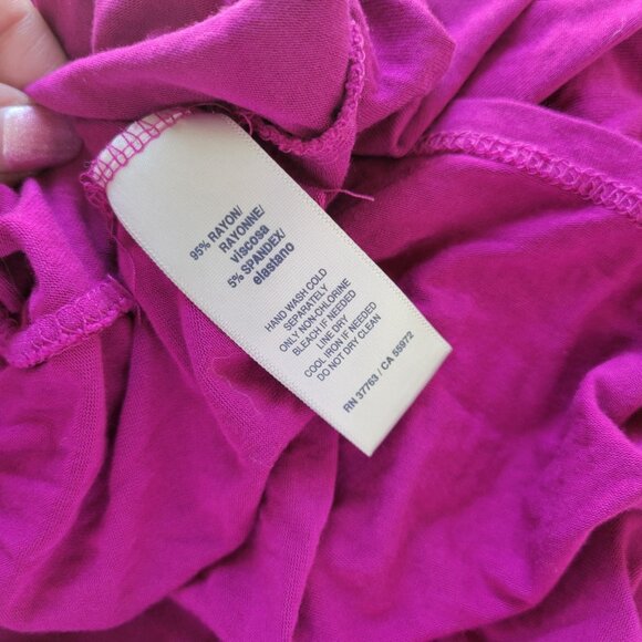 Rafaella Womens Top Extra Large XL 3/4 Sleeve Chain Neck Purple Comfy PUR4E - Picture 9 of 9